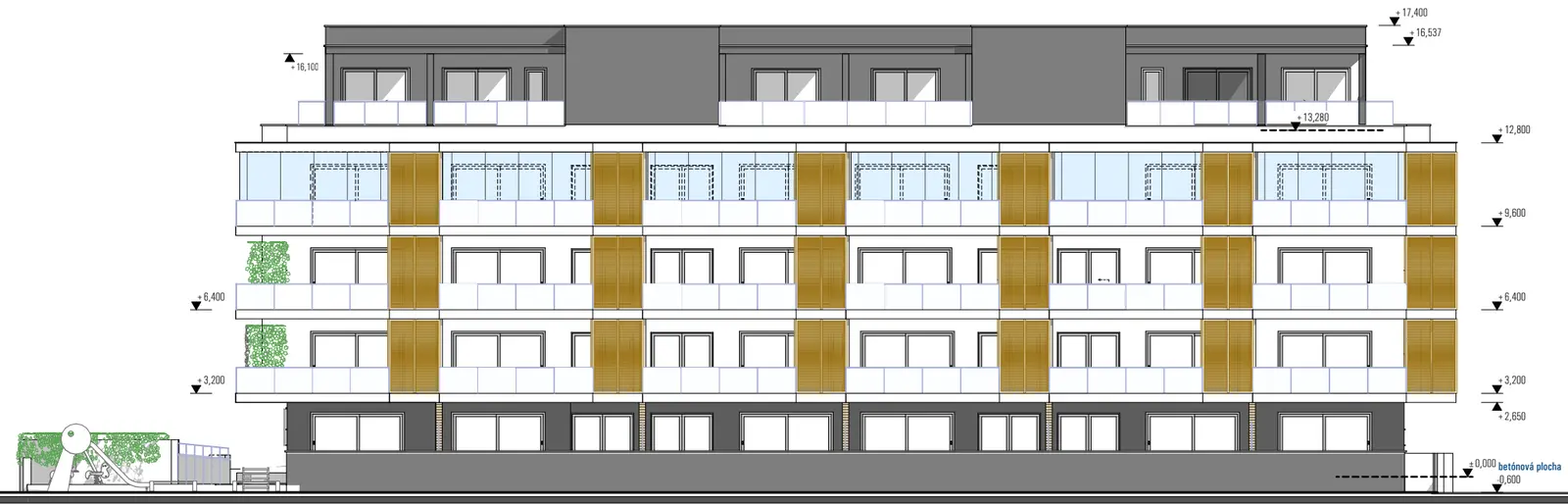 Pohľad na bytový dom HARMONY Residence, výber podlažia