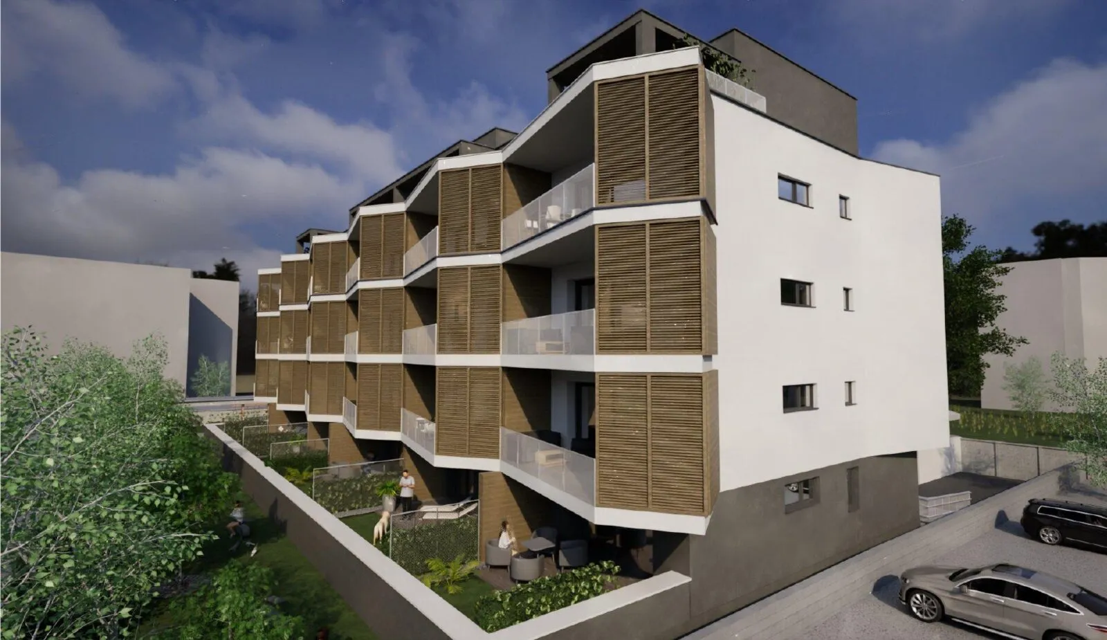 HARMONY Residence · Balkóny a drevené tienenie